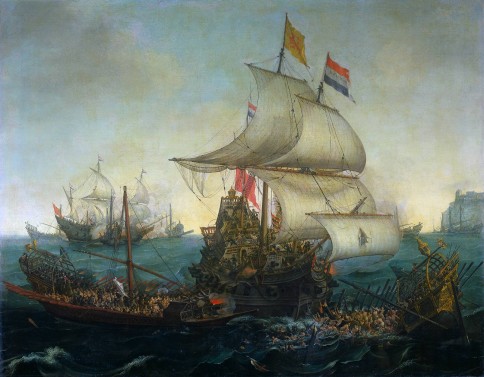 Dutch Ships running down Spanish Galleys off the Flemish Coast, 3 October 1602