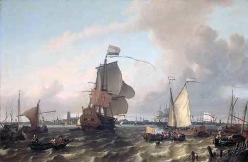 The Warship Briele on the Maas before Rotterdam