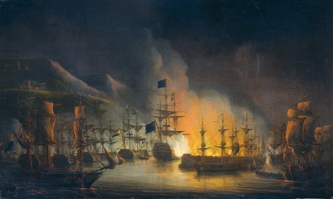 The bombing of Algiers, to support the ultimatum to release white slaves, 26-27 augustus 1816