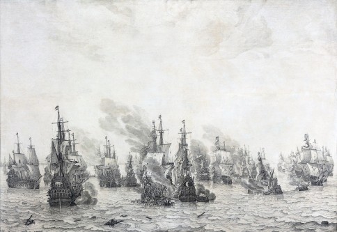 Slag bij Livorno (Battle of Leghorn), Willem Van de Velde the Elder