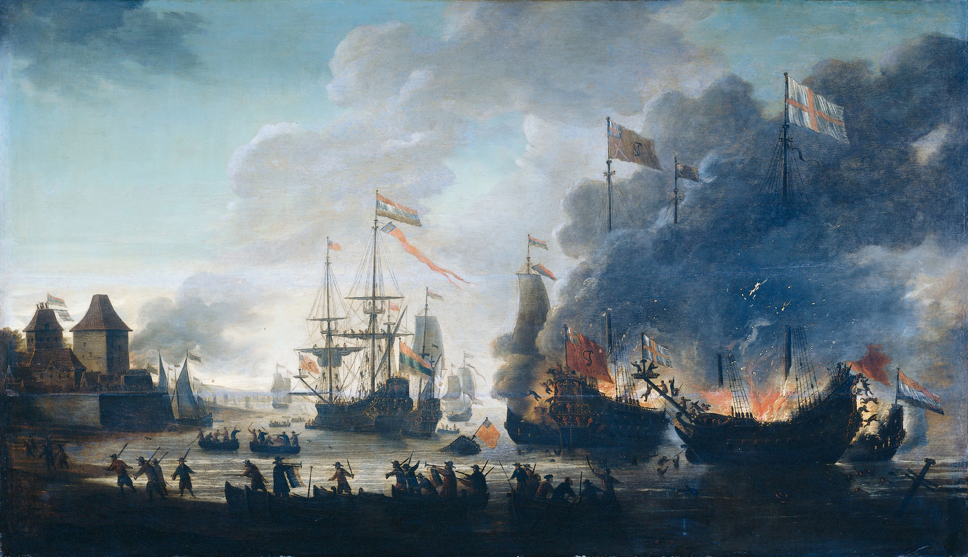 The-Dutch-burn-English-ships-during-the-