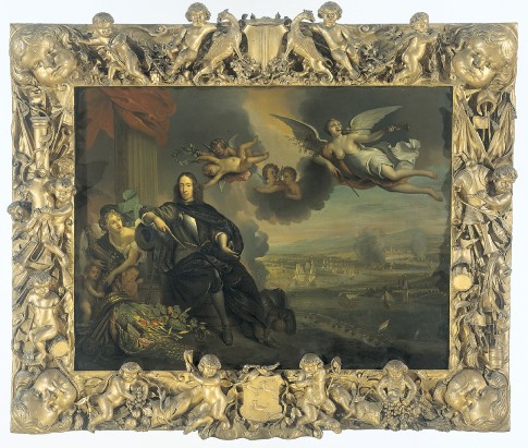 The Glorification of Cornelis de Witt, with the Raid on Chatham in the Background, from the workshop of Jan de Baen, replica of the original 1667