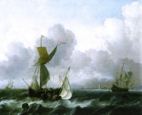 The Merchant Shipping Anchorage Southwest of Texel, by Ludolph Backhuysen